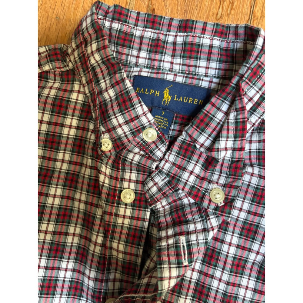 Polo Ralph Lauren Boys Lot 3pc Plaid Shirts & Hampton Straight Jeans Size 7 - Picture 6 of 9
